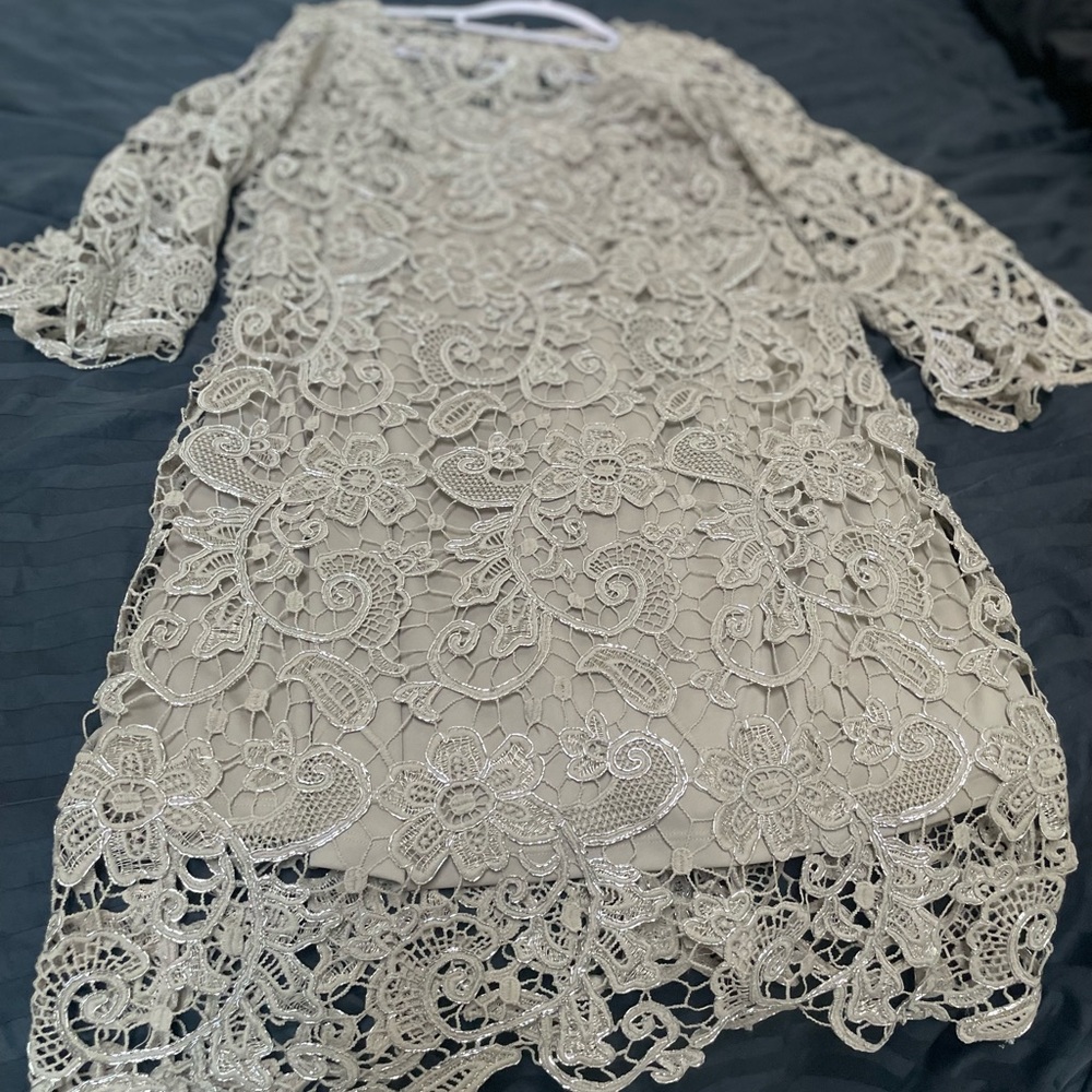 Lace gold tone dress size 14w